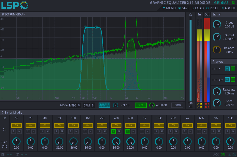 GRAPHIC EQUALIZER X16 MIDSIDE