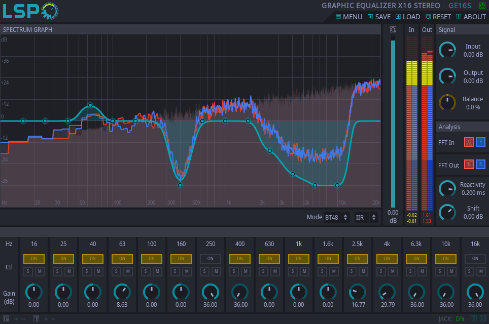 GRAPHIC EQUALIZER X16 STEREO