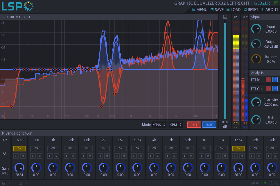 GRAPHIC EQUALIZER X32 LEFTRIGHT