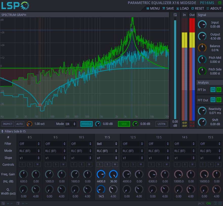 PARAMETRIC EQUALIZER X16 MIDSIDE