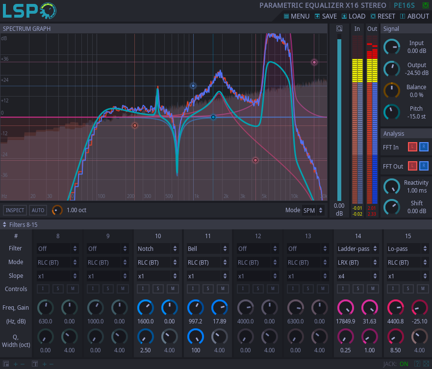 PARAMETRIC EQUALIZER X16 STEREO