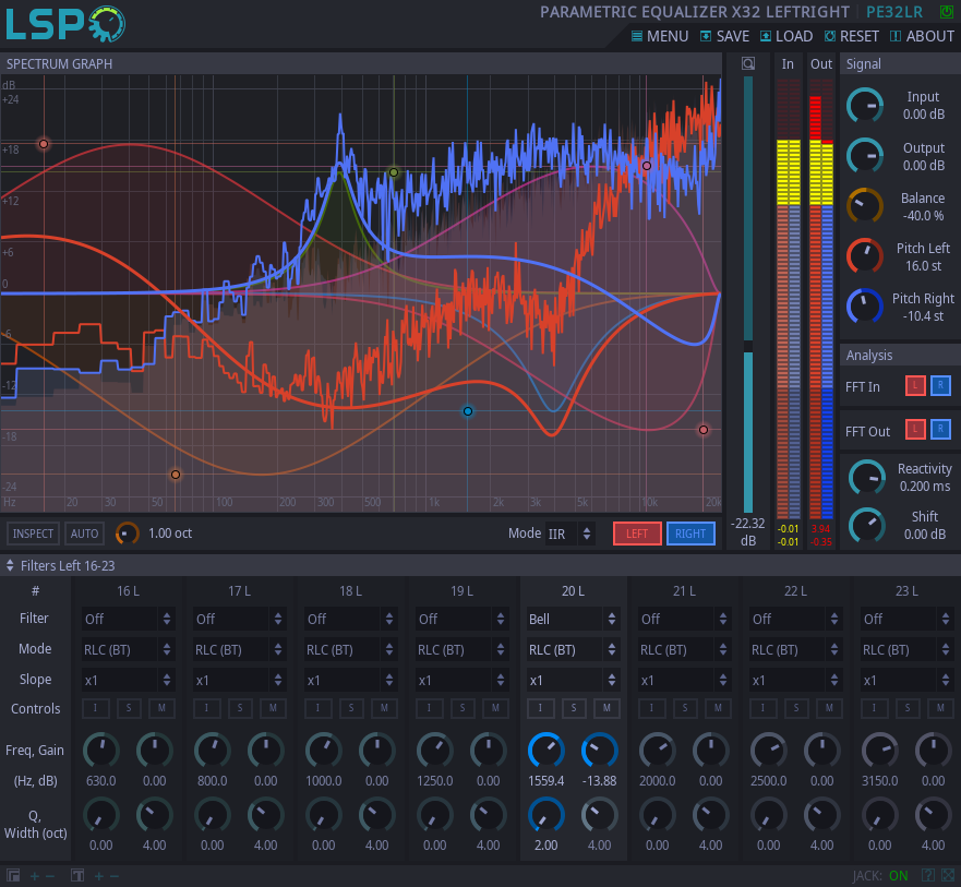 PARAMETRIC EQUALIZER X32 LEFTRIGHT