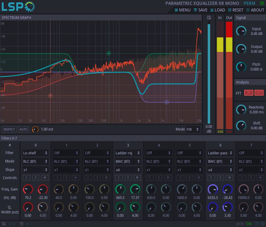 PARAMETRIC EQUALIZER X8 MONO