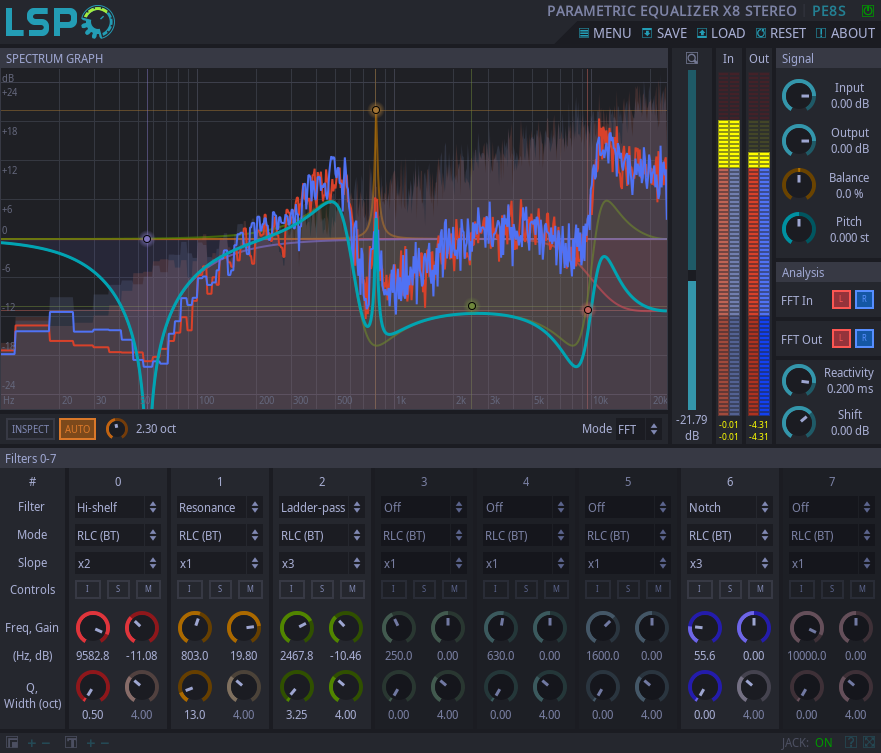 PARAMETRIC EQUALIZER X8 STEREO