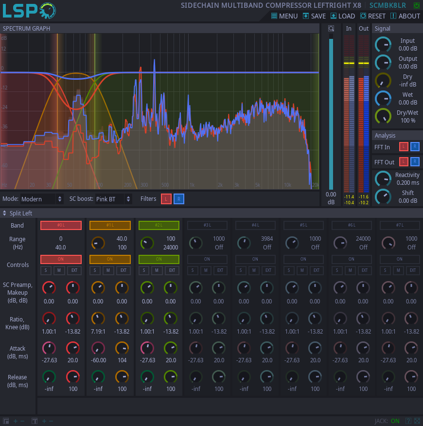 SIDECHAIN MULTIBAND COMPRESSOR LEFTRIGHT X8