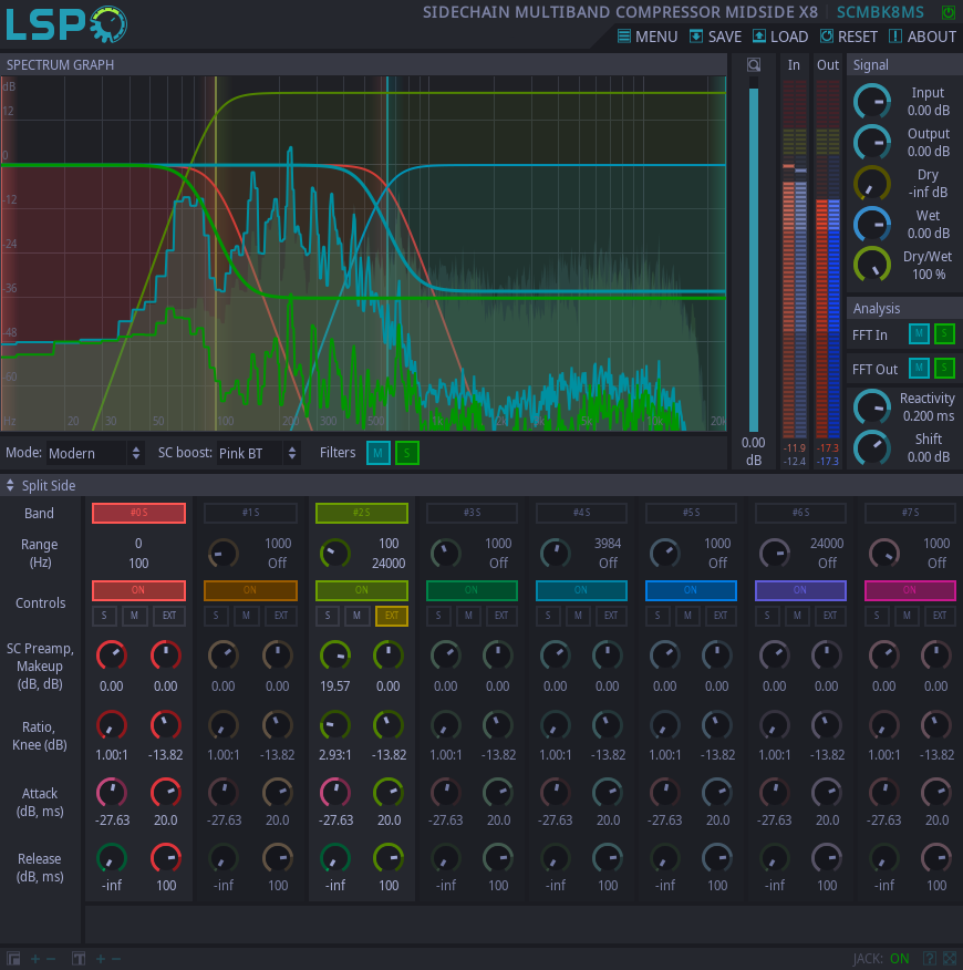 SIDECHAIN MULTIBAND COMPRESSOR MIDSIDE X8