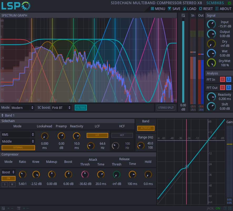 SIDECHAIN MULTIBAND COMPRESSOR STEREO X8